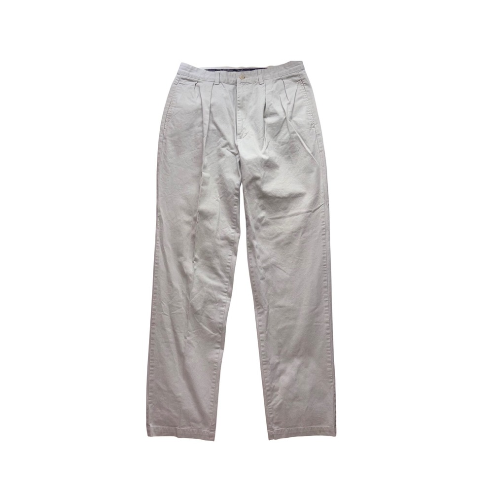 POLO RALPH LAUREN Andrew Pant Mens 33x36 Khaki Pleated Chino Cotton 33 x 36